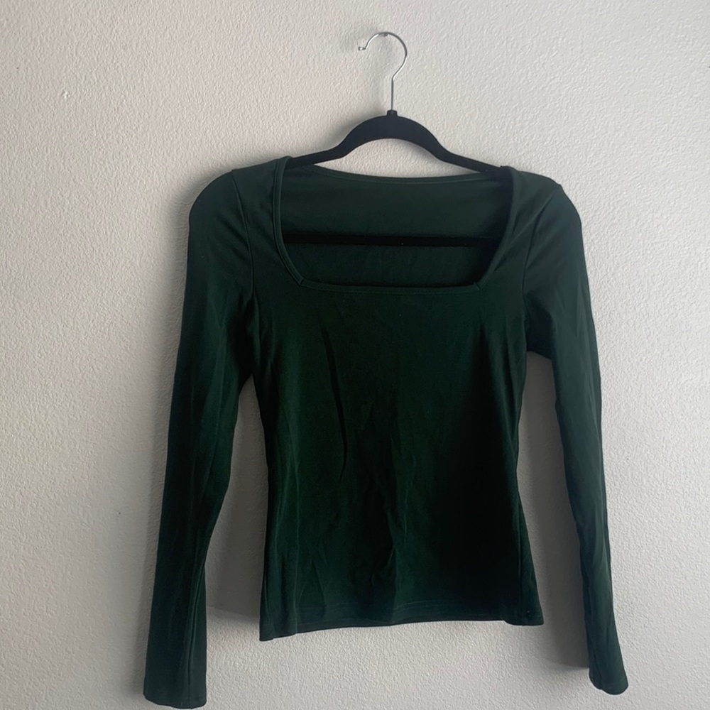 Forest green medium/size 6 square neck long sleeve